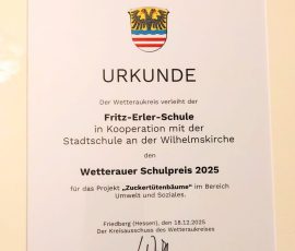 Urkunde vom Wetteraukreis